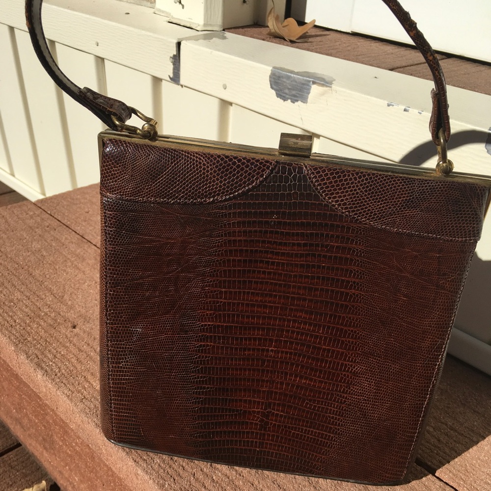 Vintage  Sterling U.S.A. Genuine Lizard Bag